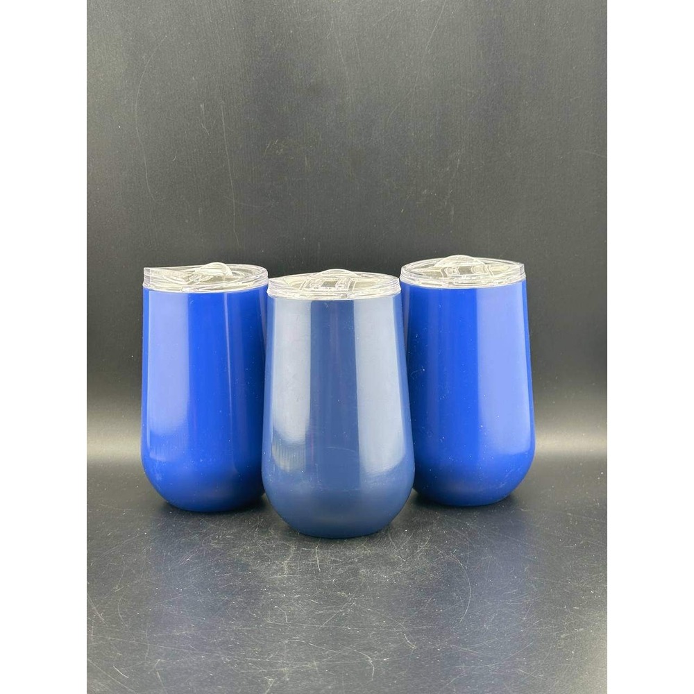 Member's Mark Insulated Wine Tumbler Set 3pc Blue Stainless Steel - G02 (12)